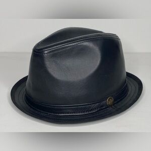 Goorin Bros. Fedora - Black Leather Size Men's Large 7 3/8 Small Brim